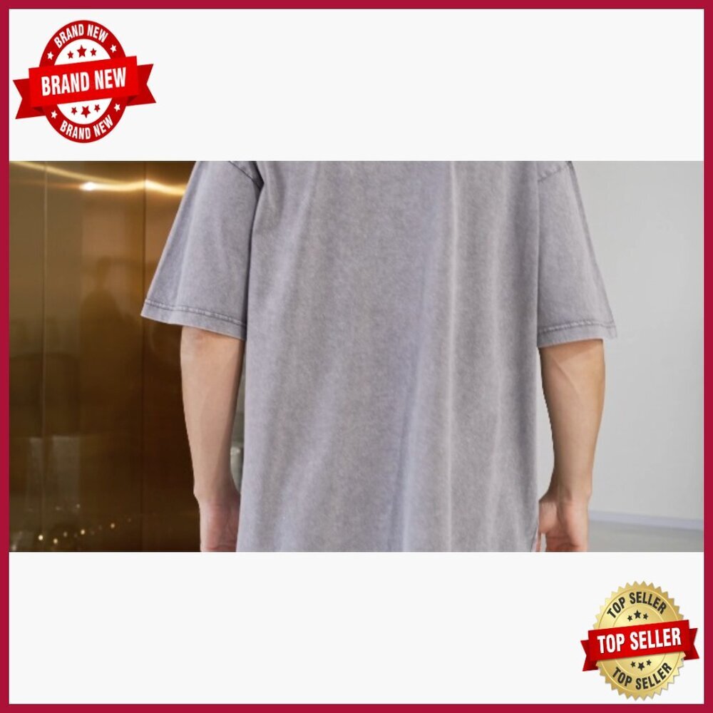 Oversized Cotton T-Shirt Unisex Vintage Streetwear Loose Fit Casual Tee - Picture 7 of 7